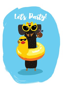 This sausage dog knows how to party. Jump into the pool of birthday fun with this cute birthday card from Forever Funny.