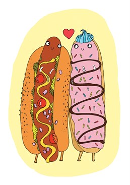 HOT DAWG! Those are some sweet buns. You guys are just like these loved up buns so why not show it with this sweet & savoury Anniversary card by Forever Funny.