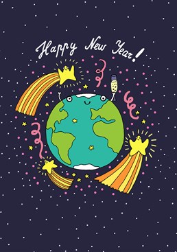 Everyone's celebrating the new year - even the Earth is joining in! Raise your glasses and ring the new year in with style with this fun Christmas card from Forever Funny.