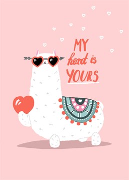 Are you as in love them as we are with this llama? Then let them know with this adorable Valentine's Anniversary card by Forever Funny.