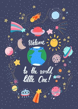 Wow, there's a big old world out there to explore even beyond our imaginations! Who knows how much of it this little one could get to see? New baby design by Forever Funny.