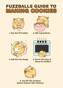 A cat teaching you how to bake? Bet you have seen it all now! A Birthday card designed by Fuzzballs.