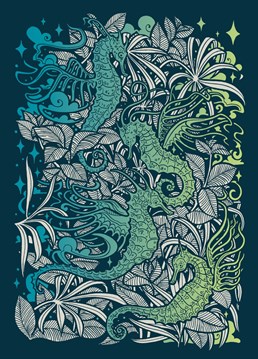Gift someone this illustrated card featuring some frolicking Seahorses for any occasion. Designed by Genealityart