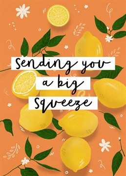 Send your friends, family or loved ones this paper hug of bright illustrated lemons. By Gabi & Gaby
