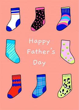 Get that crazy sock-wearing dad in your life a Father's Day card that reflects his fashion sense.     Another cool, cute and funny Father's Day card from Emma TK Designs!