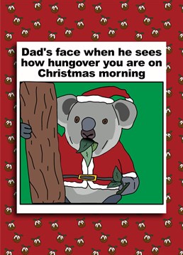 Koala dad is not impressed by the state you're in after a massive session on Christmas Eve!