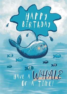 Send Happy birthday fishes with this under the sea inspired whale card