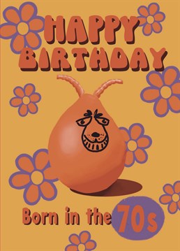 Send 70s inspired birthday wishes with this iconic space hopper card