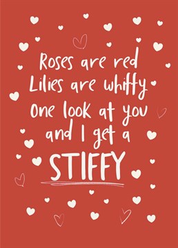 Whiffy and Stiffy - genius! Send this naughty Valentine's poem to that special someone who makes you rock hard on the daily. Designed by Giddy Kipper.