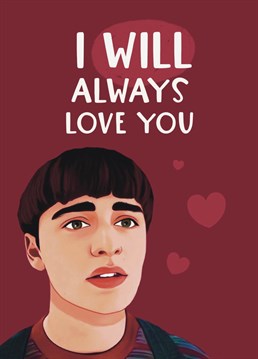 Stranger Things inspired card featuring Will Byers, perfect for anniversaries or Valentine's Day