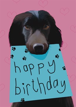 Say happy birthday with this cute spaniel card,