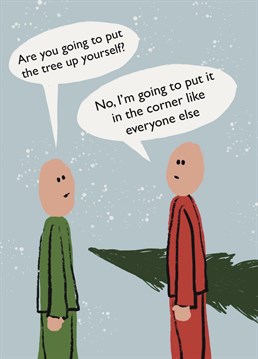 A funny Christmas card featuring a classic old joke