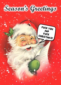 No one ever specified that those greetings needed to be polite? Tell someone where to go with this rude Christmas card by Go La La.