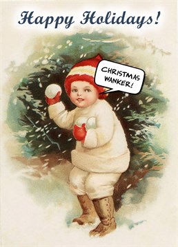 Give someone the card equivalent of a snowball in the face with this rude Christmas design by Go La La.