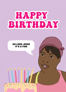 Viral Video Oh lord Jesus it's a fire inspired birthday card