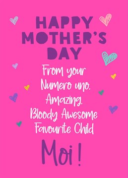 Mother's Day can be a day where sibling's compete. This is the perfect card to win mum's attention, hand's down this year.  Let the battle commence