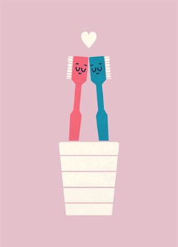 Celebrate your love with this cute toothbrush card