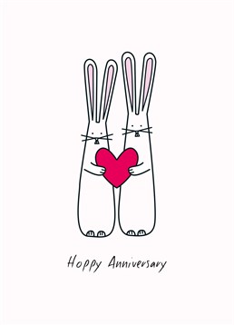 Wish your partner a Happy Anniversary with this cute Hoppy Bunnies card.