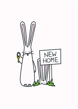It is always a great feeling when you move into your new home so, send this cute Hoppy Bunnies card.