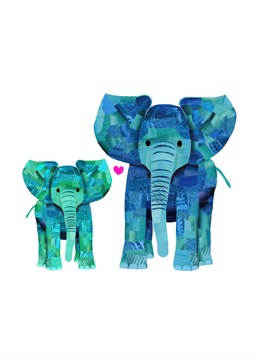 Show your Dad you care with this cute elephant card by Holly Collective, ideal for his birthday or Father's Day.