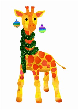 Say Merry Christmas with this adorable little giraffe on this sweet card by Holly Collective.