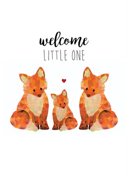 Send congratulations on the birth of their beautiful new baby with this sweet fox family card by Holly Collective.