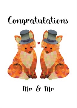 Say congratulations on their big day with this cute wedding foxes card! Designed by Holly Collective.