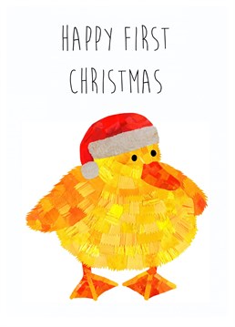 Celebrate baby's first Christmas with this cute Christmas duckling card!