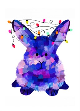 Brighten their Christmas with this vibrant Christmas lights bunny design by Holly Collective!