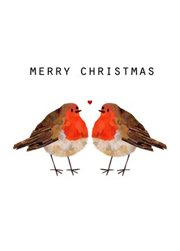This adorable robin card is perfect to give to a special couple or your other half on Christmas! Designed by Holly Collective.