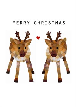 This adorable reindeers card is perfect to give to a special couple or your other half on Christmas! Designed by Holly Collective.