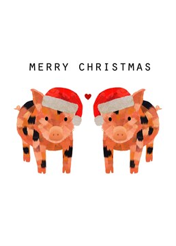 This cute pigs card is perfect to give to a special couple or your other half on Christmas! Designed by Holly Collective.