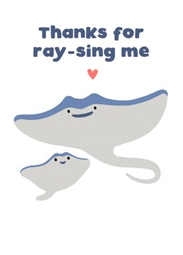 Thank your lovely mum for ray-sing you with this adorable stingray Mother's Day card. Designed by Holly Collective.