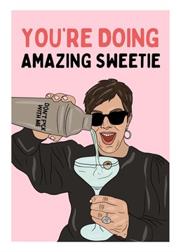 Channel your inner Kris Jenner with this 'You're Doing Amazing Sweetie' card by Happy Cacti! Perfect for celebrating triumphs big and small, it's a stylish nod to success and empowerment. Let your superstar friends and family know they're unstoppable. Designed by Happy Cacti