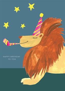 This colourful, party loving Lion is the perfect card to send to all the wild ones in your world.     Bold, bright and joyful, everything a birthday card should be.    Designed and Illustrated by Hutch Cassidy