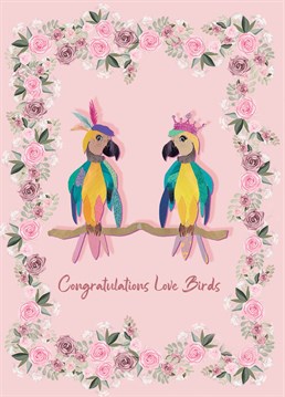 Congratulate the love birds on their big news with this fun loving congratulations Anniversary card!