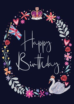 Royal Blue Jubilee Greeting Card. Perfect for wishing loved ones a regal birthday!