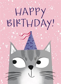 Cute Cat Birthday Card great for wishing the cat lovers in your live a purr-fect birthday!