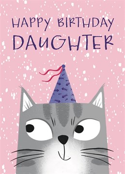 Wish your daughter a very Happy Birthday with this Cute Cat Birthday Card. The purr-fect card for cat lovers.