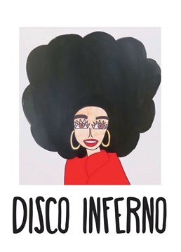 DISCO INFERNO! Send this Diana Ross inspired Birthday card to a disco lover in your life. Let's face it, who doesn't love disco and who doesn't love Diana?! designed by Hannah Shillito Art