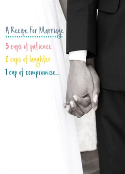 This recipe has been perfected for generations - pass it on! Make them smile with this sweet wedding card from Huetribe.
