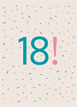 Celebrate eighteen years on the planet and get the party started with this fun milestone 18th birthday card by HueTribe.