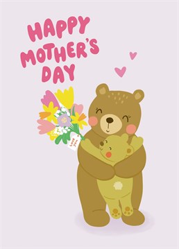 Show your lovely Mum how much you appreciate her with this cute bear hug Mother's day card. .