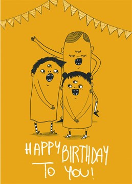 Have you ever seen monsters singing a happy birthday song? Send a special and fun birthday message to anyone you want!!! Designed by Caterina delli Carri in collaboration with the Illo Agency.
