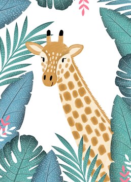 Cute Giraffe illustration. This card is a high quality reproduction of one of my original drawings.