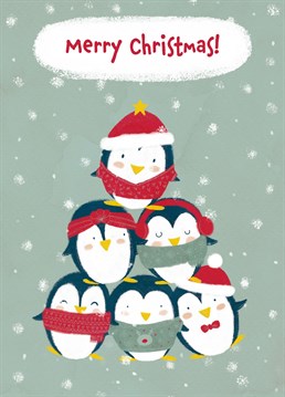 A pyramid of the cutest penguins to say Merry Christmas to your friends and families!    Designed by Simona De Leo Illustrator in collaboration with Illo Agency