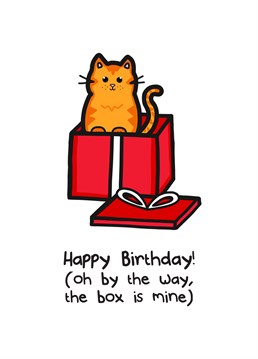 If it fits, they sit, what exactly is it with cats and fitting into tight spaces? Weird little things. A birthday card designed by Innabox.