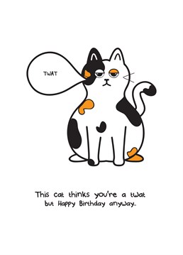 A birthday card designed by Innabox that features what looks like a cow/cat hybrid type thing.