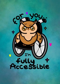 Wheelchair users can be naughty too! Send this inclusive card to your loved one this Valentine's Day.