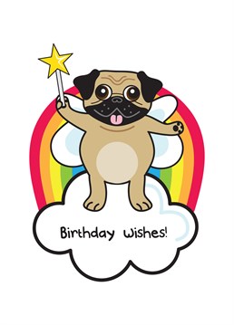 Say happy birthday to someone with this card featuring a magic pug! A card designed by Innabox.